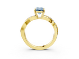 Yellow gold Fancy Blue Emerald  Cut Diamond Twisted Band with Pavé Setting and Four-Prong Setting_23