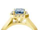 Yellow gold Fancy Blue Emerald  Cut Halo Solitaire Engagement Ring with Square Band and Four-Prong Setting_70