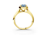 Yellow gold Fancy Blue Emerald  Cut Halo Solitaire Engagement Ring with Square Band and Four-Prong Setting_92
