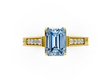 Yellow gold Fancy Blue Emerald  Cut Milgrain Channel Set Engagement Ring with Solitaire Prong Setting_43