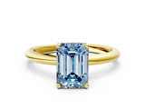 Yellow gold Fancy Blue Emerald  Cut Solitaire Engagement Ring with Four-Prong Setting and Classic Band_20