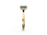 Yellow gold Fancy Blue Emerald  Cut Solitaire Engagement Ring with Four-Prong Setting and Classic Band_22