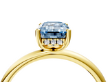 Yellow gold Fancy Blue Emerald  Cut Solitaire Engagement Ring with Four-Prong Setting and Classic Band_24