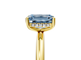 Yellow gold Fancy Blue Emerald  Cut Solitaire Engagement Ring with Four-Prong Setting and Classic Band_25