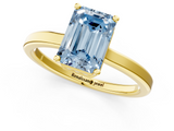 Yellow gold Fancy Blue Emerald  Cut Solitaire Engagement Ring with Four-Prong Setting on a Classic Band_15