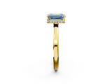 Yellow gold Fancy Blue Emerald  Cut Solitaire Engagement Ring with Four-Prong Setting on a Classic Band_16