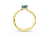 Yellow gold Fancy Blue Emerald  Cut Solitaire Engagement Ring with Four-Prong Setting on a Classic Band_17