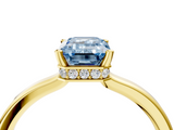 Yellow gold Fancy Blue Emerald  Cut Solitaire Engagement Ring with Four-Prong Setting on a Classic Band_18