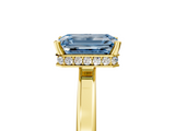 Yellow gold Fancy Blue Emerald  Cut Solitaire Engagement Ring with Four-Prong Setting on a Classic Band_19