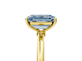 Yellow gold Fancy Blue Emerald  Cut Solitaire Engagement Ring with Thin Band and Four-Prong Setting_8