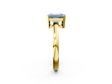 Yellow gold Fancy Blue Emerald  Cut Solitaire Ring with Four-Prong Setting and Classic Band_30
