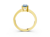 Yellow gold Fancy Blue Emerald  Cut Solitaire Ring with Four-Prong Setting and Classic Band_31