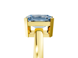 Yellow gold Fancy Blue Emerald  Cut Solitaire Ring with Four-Prong Setting and Classic Band_33
