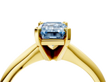 Yellow gold Fancy Blue Emerald  Cut Solitaire Ring with Four-Prong Setting on a Classic Band_63