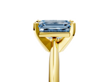 Yellow gold Fancy Blue Emerald  Cut Solitaire Ring with Four-Prong Setting on a Classic Band_64