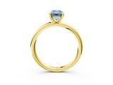 Yellow gold Fancy Blue Emerald  Cut Solitaire Ring with Thin Band and Four-Prong Setting_19