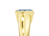 Yellow gold Fancy Blue Emerald Cut Solitaire Tension Set Diamond Ring with Split Shank Band_5
