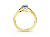 Yellow gold Fancy Blue Emerald  Cut Solitaire Twist Band Ring with Four-Prong Setting_22