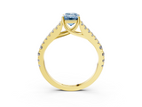 Yellow gold Fancy Blue Emerald  Cut Split Shank Pave Diamond Engagement Ring with Four-Prong Setting_27