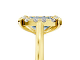 Yellow gold Fancy Blue Emerald  Diamond Cluster Halo Solitaire with Four-Prong Setting_99
