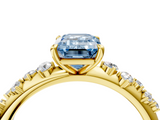 Yellow gold Fancy Blue Emerald  Diamond Cluster Prong-Set Solitaire Ring_41