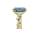 Yellow gold Fancy Blue Emerald  Diamond Cluster Prong-Set Solitaire Ring_42
