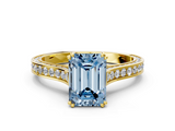 Yellow gold Fancy Blue Emerald  Diamond Solitaire with Pave Band and Six-Prong Setting_20