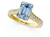 Yellow gold Fancy Blue Emerald  Diamond Solitaire with Pave Band and Six-Prong Setting_21