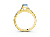 Yellow gold Fancy Blue Emerald  Diamond Three-Stone Pave Band with Four-Prong Setting_23