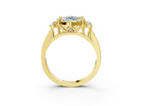 Yellow gold Fancy Blue Emerald  Halo Diamond Engagement Ring with Split Shank and Four-Prong Setting_45