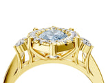 Yellow gold Fancy Blue Emerald  Halo Diamond Engagement Ring with Split Shank and Four-Prong Setting_46