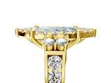 Yellow gold Fancy Blue Emerald  Halo Diamond Engagement Ring with Split Shank and Four-Prong Setting_47