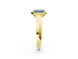 Yellow gold Fancy Blue Emerald  Halo Diamond Ring with Cathedral Band and Four-Prong Setting_51