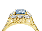 Yellow gold Fancy Blue Emerald  Halo Split Shank Diamond Engagement Ring with Pave Band and Four-Prong Setting_57