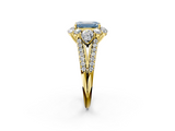 Yellow gold Fancy Blue Emerald  Halo Split Shank Diamond Engagement Ring with Prong Setting_22
