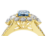 Yellow gold Fancy Blue Emerald  Halo Split Shank Diamond Engagement Ring with Prong Setting_24