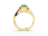 Yellow gold Fancy Blue Emerald  Halo Split Shank Diamond Ring with Four-Prong Setting_35