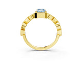 Yellow gold Fancy Blue Emerald  Milgrain Marquise Diamond Twist Band Ring_65