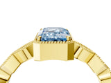 Yellow gold Fancy Blue Emerald  Milgrain Marquise Diamond Twist Band Ring_66