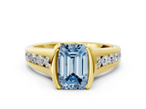 Yellow gold Fancy Blue Emerald  Solitaire Bezel-Set Diamond Ring with Channel-Set Band_37