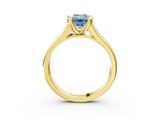 Yellow gold Fancy Blue Emerald  Solitaire Bezel-Set Diamond Ring with Channel-Set Band_40