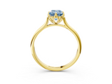 Yellow gold Fancy Blue Emerald  Solitaire Cathedral Diamond Ring with Six-Prong Setting_20