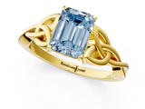 Yellow gold Fancy Blue Emerald  Solitaire Celtic Knot Engagement Ring with Four-Prong Setting_73