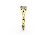 Yellow gold Fancy Blue Emerald  Solitaire Celtic Knot Engagement Ring with Four-Prong Setting_74