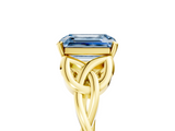 Yellow gold Fancy Blue Emerald  Solitaire Celtic Knot Engagement Ring with Four-Prong Setting_77