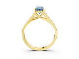 Yellow gold Fancy Blue Emerald  Solitaire Channel-Set Diamond Engagement Ring with Four-Prong Setting_35