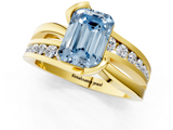 Yellow gold Fancy Blue Emerald  Solitaire Channel-Set Split Shank Ring with Tension Prong Setting_4