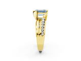 Yellow gold Fancy Blue Emerald  Solitaire Channel-Set Split Shank Ring with Tension Prong Setting_5