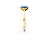 Yellow gold Fancy Blue Emerald  Solitaire Diamond Engagement Ring with Four-Prong Setting on a Classic Band_6