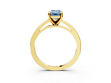 Yellow gold Fancy Blue Emerald  Solitaire Diamond Engagement Ring with Four-Prong Setting on a Classic Band_7